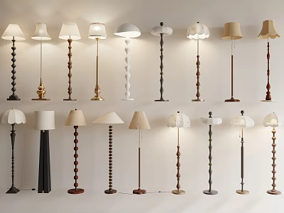 Various Stylish Floor Lamps With Different Designs For Home Lighting Decor 3d model