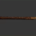 Traditional Brown Wooden Flute With Intricate Carved Patterns And Artistic Design