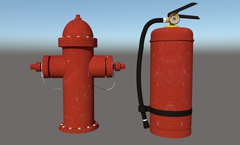 Modern fire hydrant fire fighting equipment 3d model