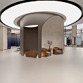 Modern Hospital Outpatient Clinic Waiting Area With Comfortable Seating And Art Decor