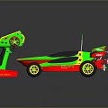 Colorful Green Yellow Red Toy Racing Cars With Rear Wings And Remote Control