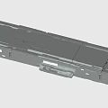Gray Elongated Industrial Metal Component With Grooves Partitions And Mechanical Structure