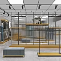 Modern Men's Clothing Store With Suits Display Racks And Mannequins Interior Design