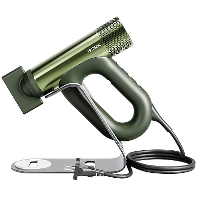 Green EORC Hair Dryer Design With Stand And Black Power Cord 3d model