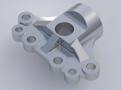 Precision Machined Industrial Equipment Metal Component With Multiple Holes And Structural Design 3d model