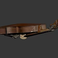 Classic Wooden Violin With Brown Finish And F-Holes On Black Background