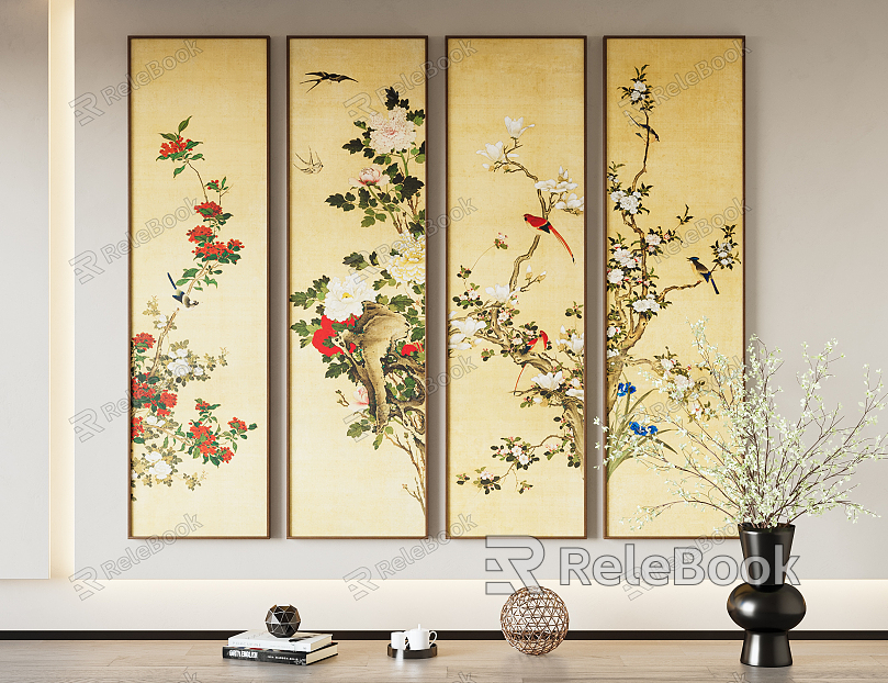 New Chinese Plant Painting Decorative Painting Hanging Painting model