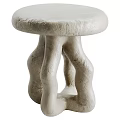 White Textured Side Table With Twisted Legs And Modern Art Design 3d model