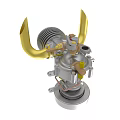 Mechanical Carburetor Device With Silver Metal Body And Golden Components