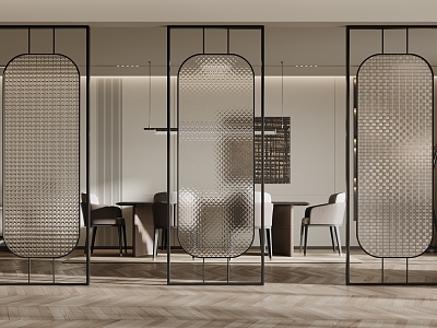 Modern partition glass partition 3d model