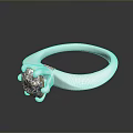 Elegant Diamond Ring With Sparkling Center Stone And Silver Band Design 3d model