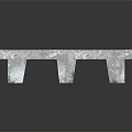 Modern Stone Bench With Textured Surface Black Patterns And Two Supporting Legs