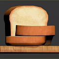 Fresh Orange Crust Bread Loaf With Sliced White Interior On Wooden Cutting Board