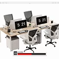 Modern Office Desk and Chair Staff Station Computer Desk and Chair 3d model