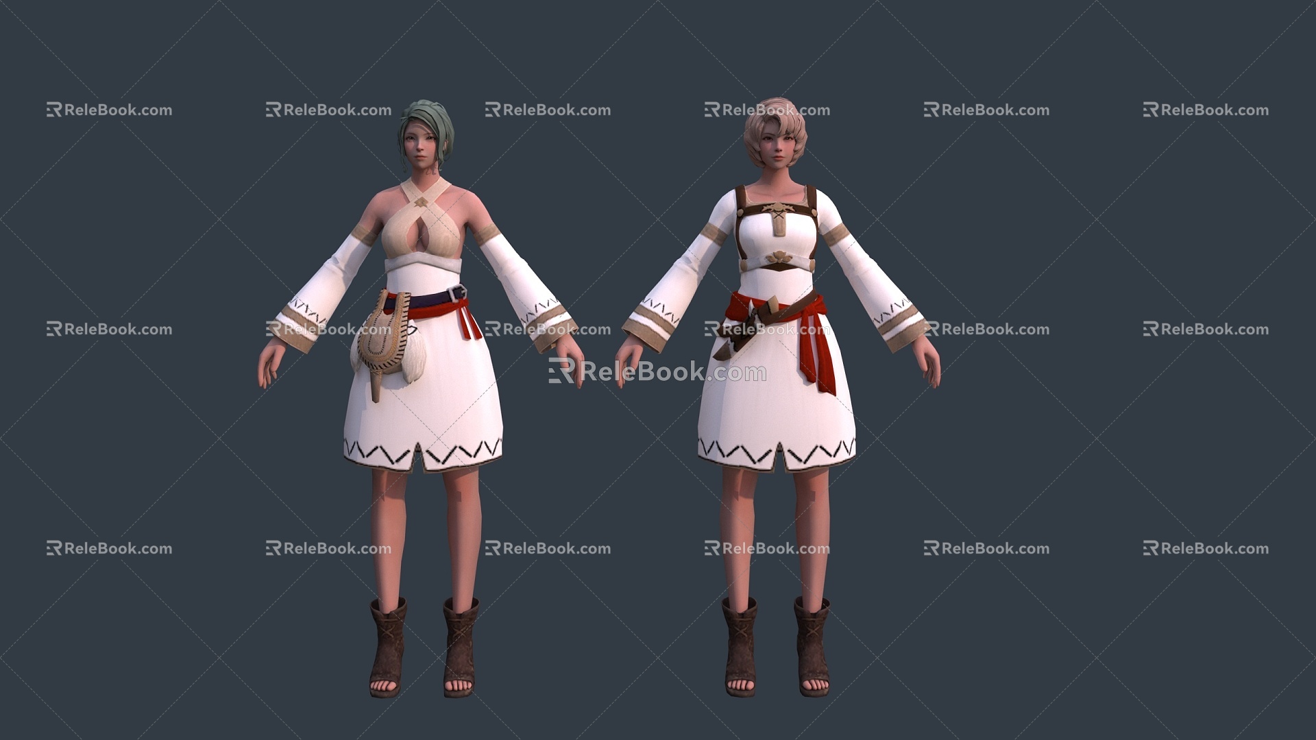 European medieval beauty girl lady warrior knight ranger bounty hunter 3d model