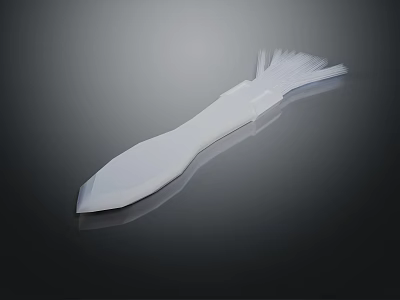 White Brush Shaped Object With Smooth Surface And Bristle Structure 3d model