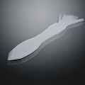 White Brush Shaped Object With Smooth Surface And Bristle Structure 3d model