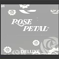Stylish Black Household Product Package With White Rose Pattern And Pose Petal Design