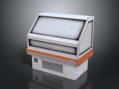 Modern Computer Enclosure Design With Wooden Base Metal Frame And Glass Panel Ventilation Grille 3d model
