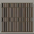 Modern Wooden Partition Interior Design With Vertical Slats And Metal Frame