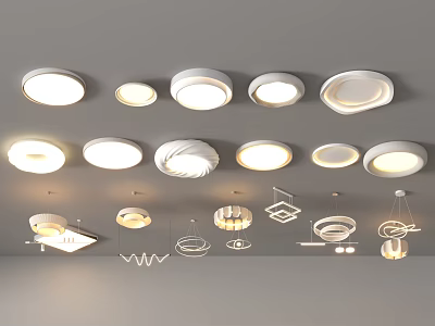 Modern Ceiling Lights With Various Designs And Shapes For Interior 3d model