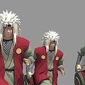 Game and Movie Character With Skeleton Animation White Hair Red Outfit Dynamic Pose