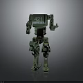 Green Robot Character Number 421 with Display Screen and Mechanical Joints Standing Pose 3d model