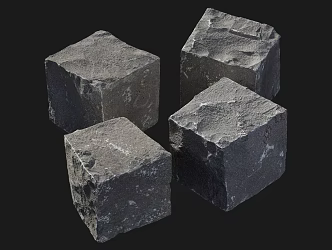 Stone Block Rock Granite Small Material Stone Square Stone 3d model