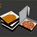 Delicious Pizza With Fresh Toppings In Open Box And Stacked Pizza Boxes