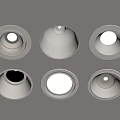 Modern Recessed Ceiling Lights With Six Different Designs And Illuminated Features On Gray Ceiling