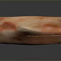 Unique Petrified Wood Craft With Natural Orange Red Patterns And Central Hole Design