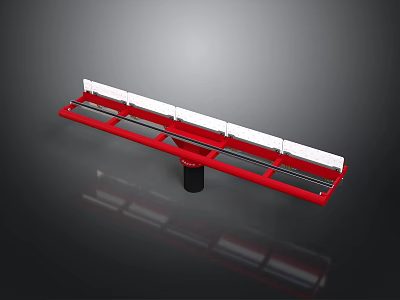 Red Track Equipment With White Sliding Parts And Black Base Structure 3d model