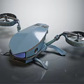 Blue Modern Flying Drone With Dual Propellers Streamlined Body And Sturdy Landing Gear