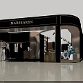 Elegant Modern Clothing Store With Glass Storefront Mannequins Displayed Clothes And Interior Lighting