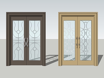 Double Door Exquisite Luxury Entrance Door Villa Entrance Door 3d model