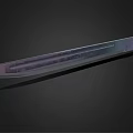 Sharp Metal Sword With Shiny Blade And Textured Black Handle Grip 3d model
