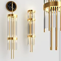 Elegant Modern Gold Frame Wall Lamps With Glass Strips For Interior Decoration