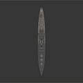 Detailed Warship Model Watercraft With Gray Body Red Bottom Turrets And Antennas