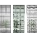 Glass Block Room Dividers with Textured Designs and Transparent Panels for Modern Interior Space Separation