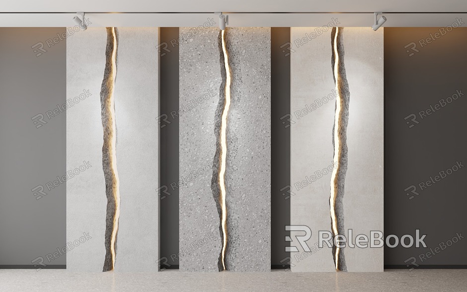 Industrial wind wall rotten wall crack background shape model