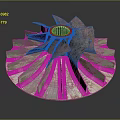 Rusted Industrial Impeller Mechanical Part With Metallic Blades And Rusty Surface