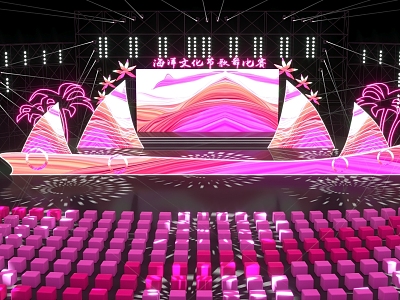 Modern Stage Ocean Happy Festival Stage model