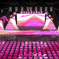 Pink Themed Stage With Auditorium Seats And Large Screen 3d model