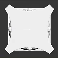 White Classical Roman Column With Carved Capital Cylindrical Shaft Square Base And Reflective Surface