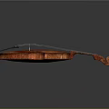 3D Rendered Polished Wooden Violin With Reflection On Dark Background