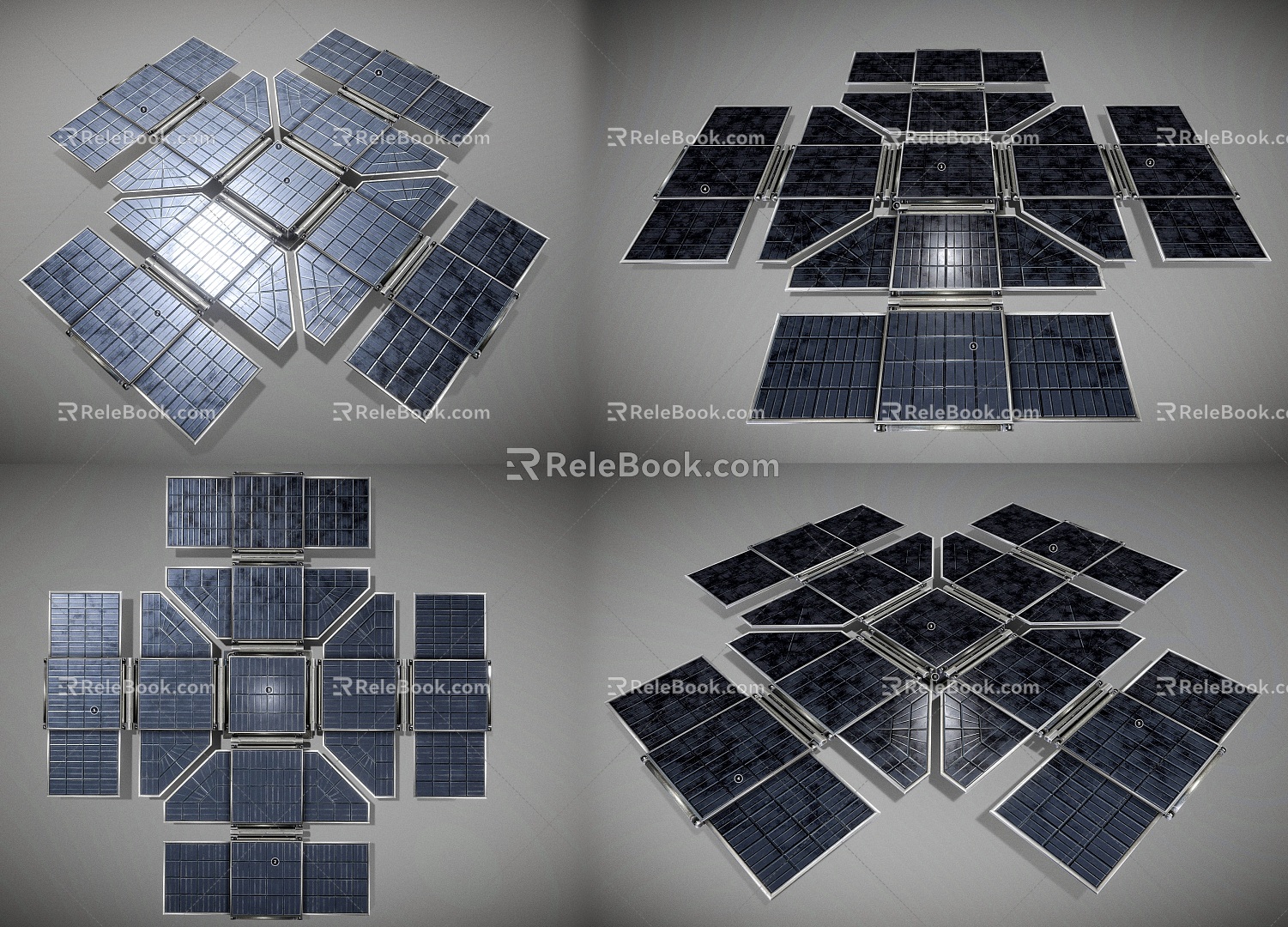 Modern Solar Station Smart Solar Panel Science Fiction Solar Power Tower Cyberpunk Solar Tower Electric Smart Solar Base Station model