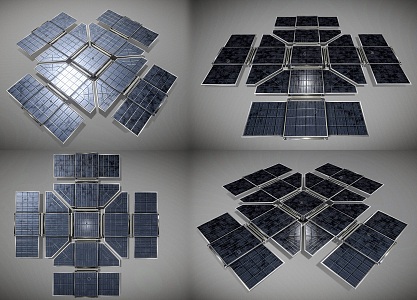 Modern Solar Station Smart Solar Panel Science Fiction Solar Power Tower Cyberpunk Solar Tower Electric Smart Solar Base Station 3d model