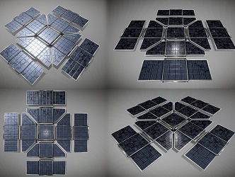 Modern Solar Station Smart Solar Panel Science Fiction Solar Power Tower Cyberpunk Solar Tower Electric Smart Solar Base Station 3d model