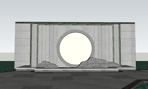 New Chinese style landscape wall 3d model