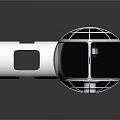 Cartoon Scene Of Futuristic Transparent Spherical Cabins With Metal Frames White Cylindrical Section And Reflections